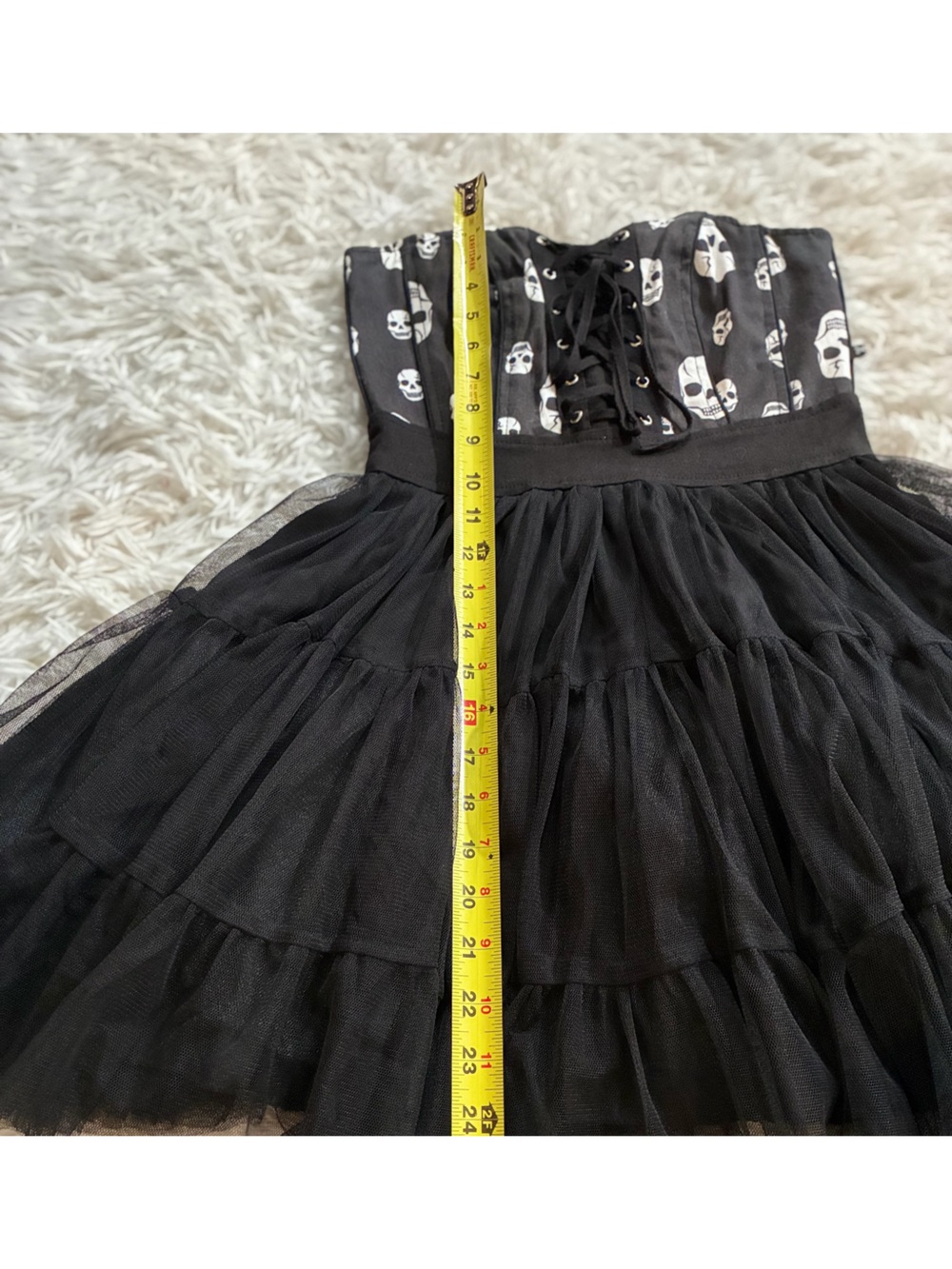 Vintage Royal Bones Tripp Goth Punk Y2K Emo Lace Up Corset Tutu Dress Black S - Picture 4 of 11